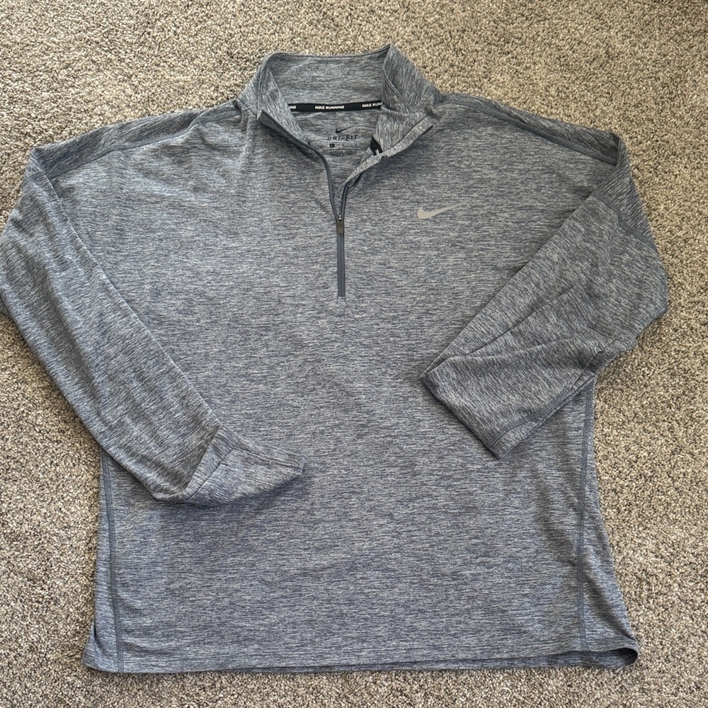 Nike Heather Blue Quarter-Zip Running Top